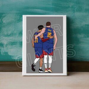 Denver Nuggets Jokic & Murray Duo 11x17 Art Print